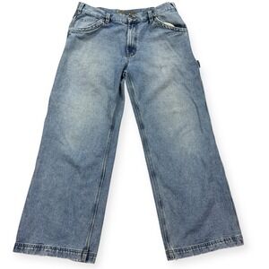 Roots Carpenter Jeans Women's 36 Blue Light Wash Wide Leg Baggy Relaxed Y2K